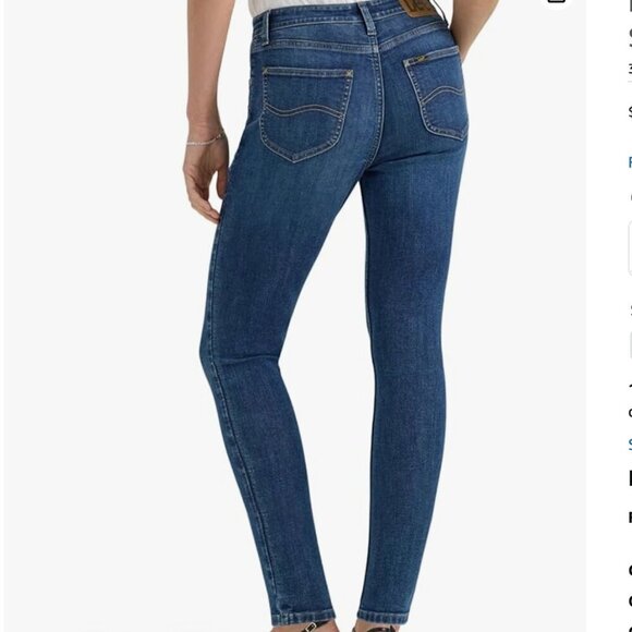NWT Lee womens Legendary Mid Rise Skinny Jean, MID SOAR, 14 - Picture 3 of 5